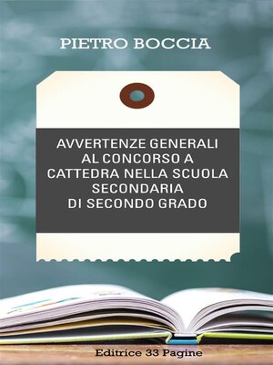 cover image of Avvertenze generali al concorso a cattedra nella scuola secondaria di secondo grado